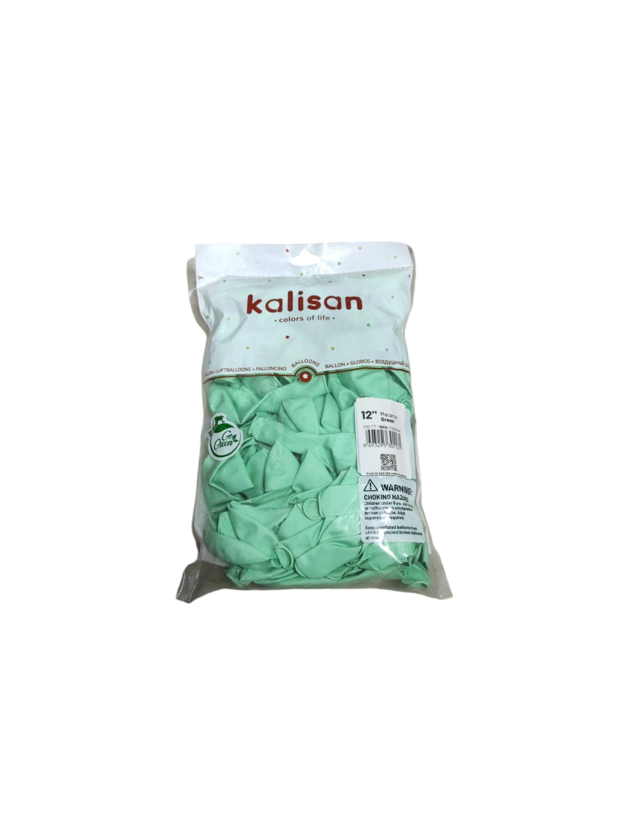 Kalisan Makaron Mink Yeşili Balon 100 lü 12 İnç